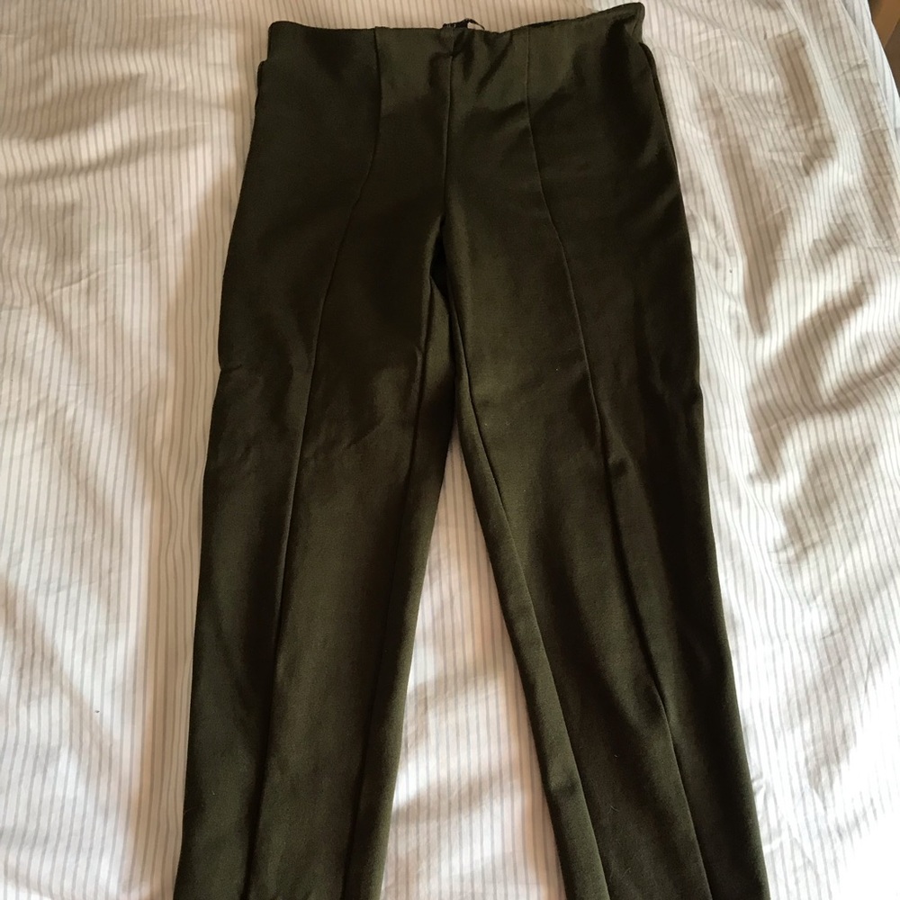 Army Green Pleated Pants